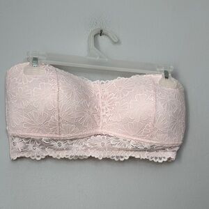 Lace Bandeau Bralette - Pink size XL
